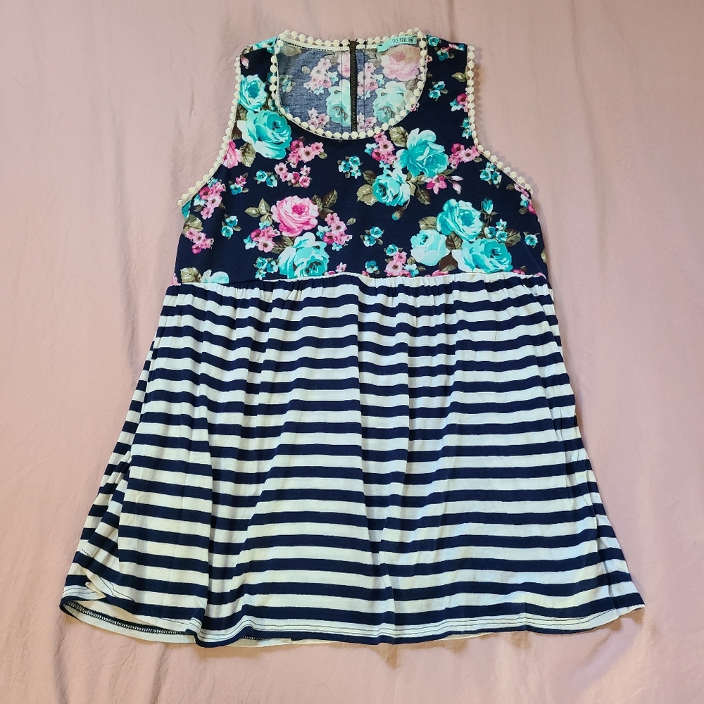 Floral and Striped tank top
